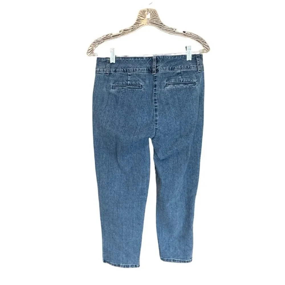 Charter Club Straight Leg Stretchy Crop - Ankle Jeans Blue Size 8